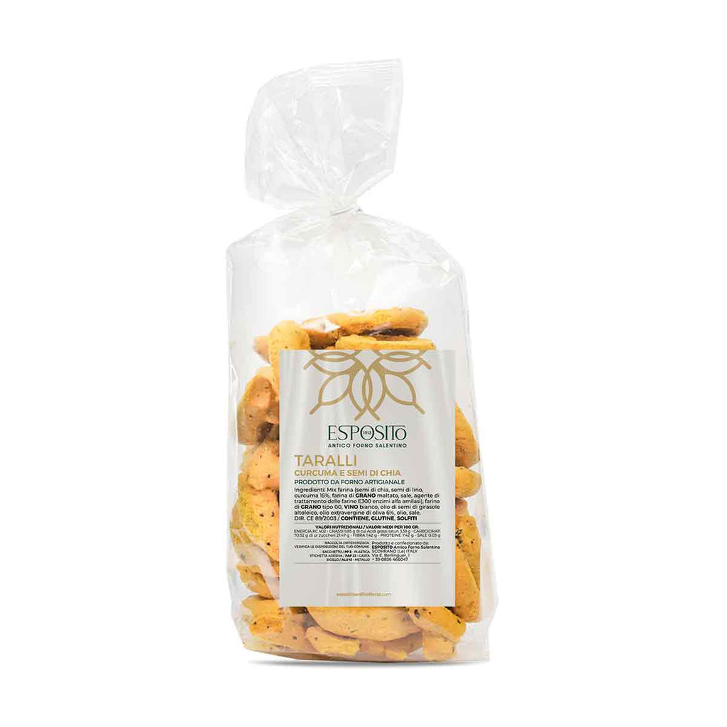 Turmeric and chia seed taralli