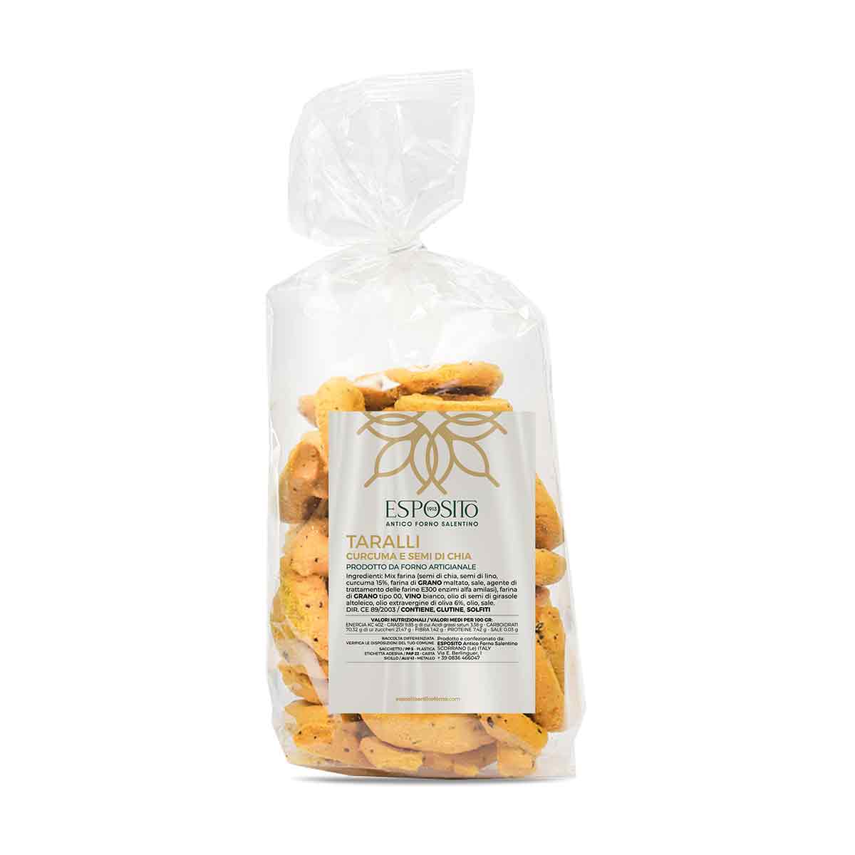 Turmeric and chia seed taralli